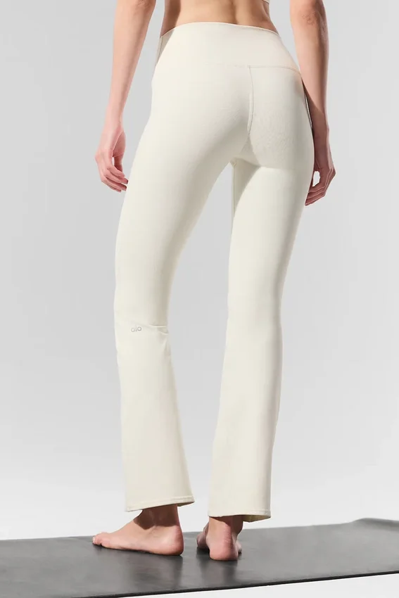High-Waist Airbrush 7/8 bootcut bootcut legging - ivoor