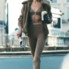 High-Waist Airbrush 7/8-bootcut-legging - Light Cocoa