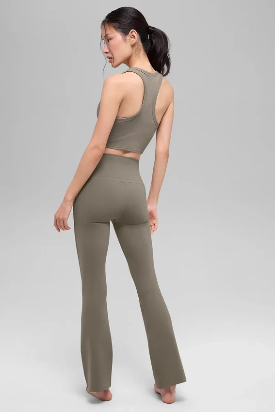 High-Waist Airbrush 7/8-bootcut-legging - Light Cocoa