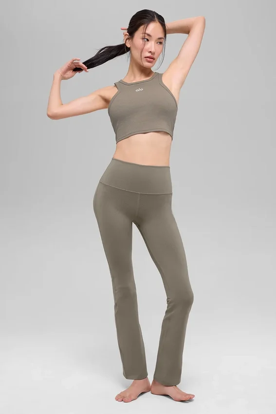 High-Waist Airbrush 7/8-bootcut-legging - Light Cocoa