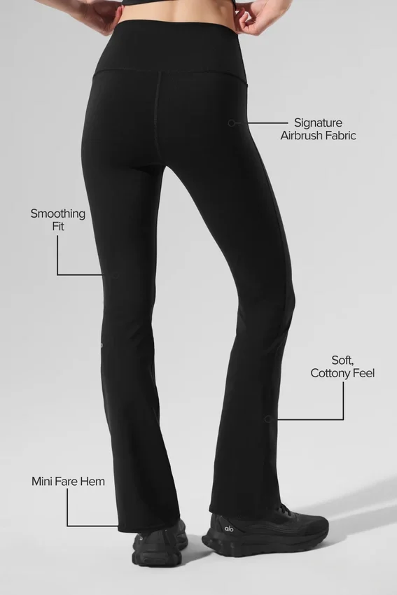 High-Waist Airbrush 7/8 bootcut legging - Zwart