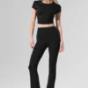 High-Waist Airbrush 7/8 bootcut legging - Zwart