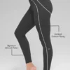 High-Waist Airbrush 7/8 Heart Throb Legging – Anthracite/White