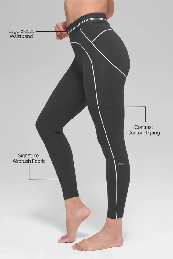 High-Waist Airbrush 7/8 Heart Throb Legging – Anthracite/White