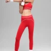 High-Waist Airbrush 7/8 Heart Throb Legging – felrood/wit