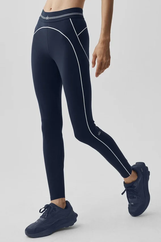High-Waist Airbrush 7/8 Heart Throb Legging – marineblauw/wit