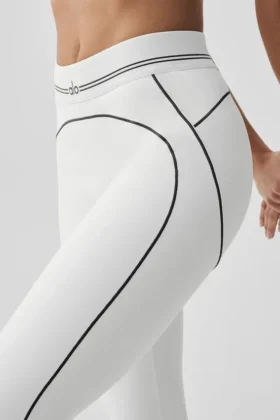 High-Waist Airbrush 7/8 Heart Throb Legging – Wit/Zwart