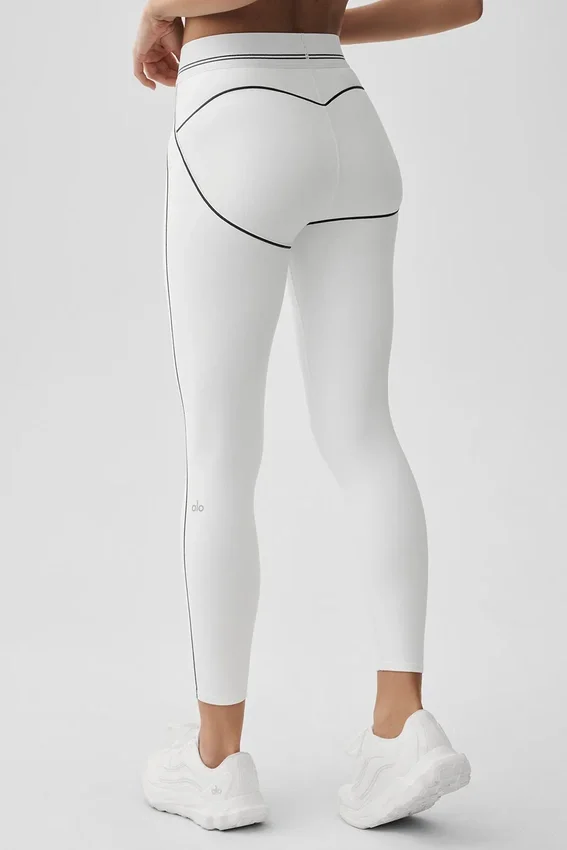 High-Waist Airbrush 7/8 Heart Throb Legging – Wit/Zwart