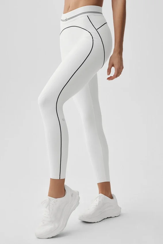 High-Waist Airbrush 7/8 Heart Throb Legging – Wit/Zwart