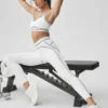 High-Waist Airbrush 7/8 Heart Throb Legging – Wit/Zwart