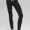 High-Waist Airbrush 7/8-legging met Race Pace-pasvorm - Zwart/Wit