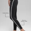 High-Waist Airbrush 7/8-legging met Race Pace-pasvorm - Zwart/Wit