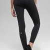High-Waist Airbrush 7/8-legging met Race Pace-pasvorm - Zwart/Wit