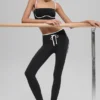 High-Waist Airbrush 7/8-legging met Race Pace-pasvorm - Zwart/Wit