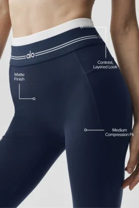 High-Waist Airbrush 7/8-legging uit de Better Together-collectie – Navy/White