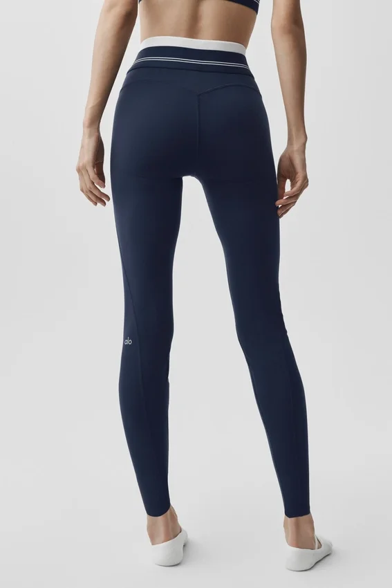 High-Waist Airbrush 7/8-legging uit de Better Together-collectie - Navy/White