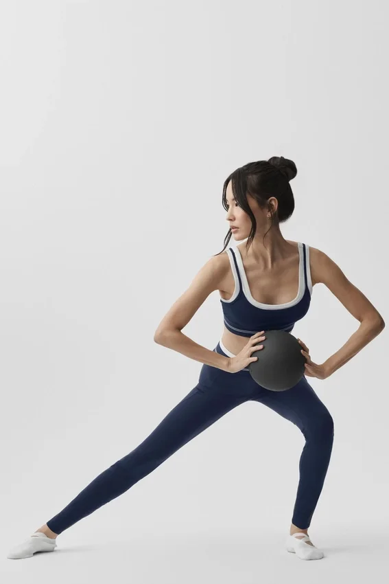 High-Waist Airbrush 7/8-legging uit de Better Together-collectie - Navy/White