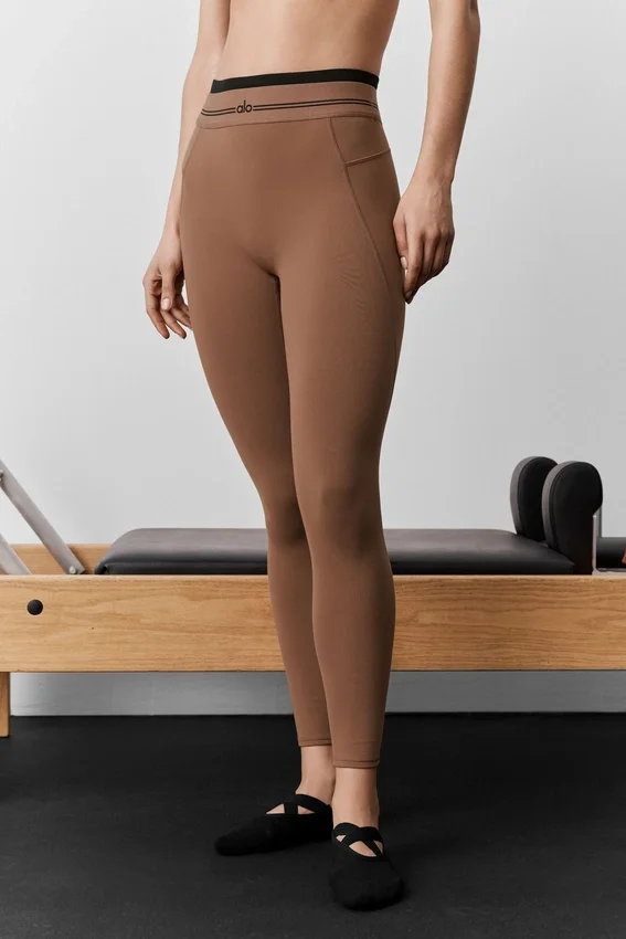 High-Waist Airbrush 7/8-legging uit de Better Together-collectie - Sun Kissed Brown/Bla
