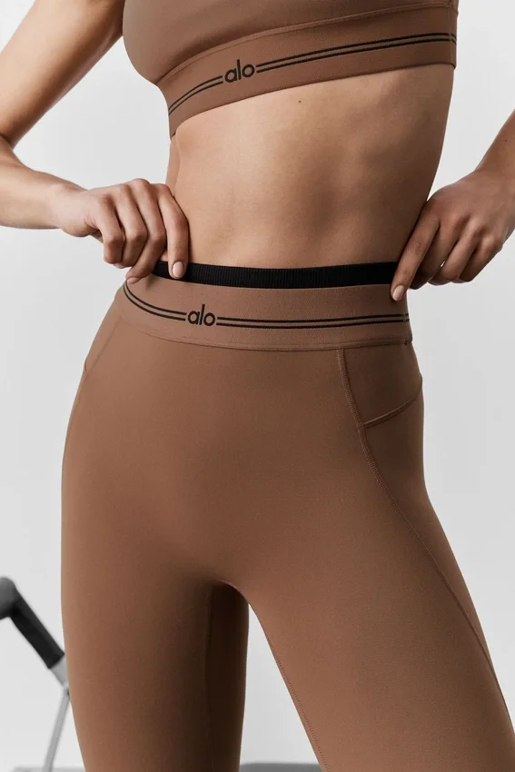 High-Waist Airbrush 7/8-legging uit de Better Together-collectie - Sun Kissed Brown/Bla