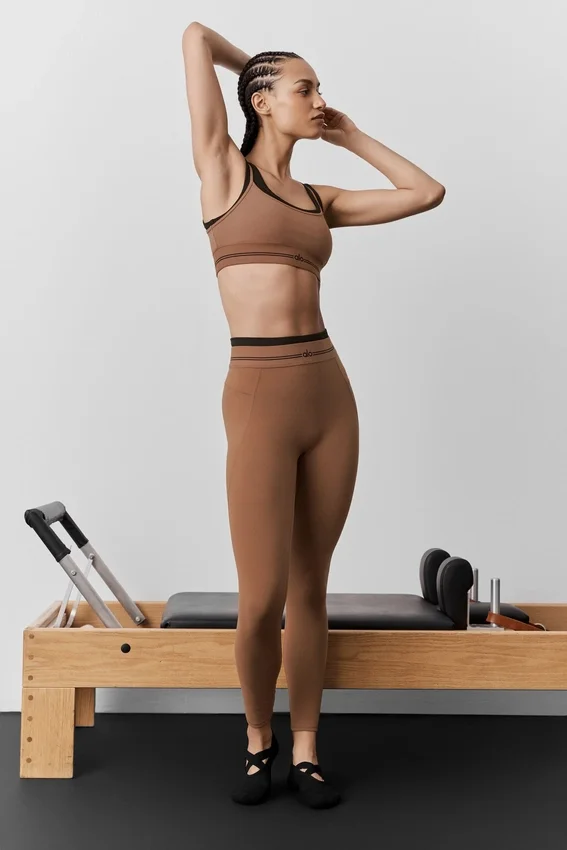 High-Waist Airbrush 7/8-legging uit de Better Together-collectie - Sun Kissed Brown/Bla