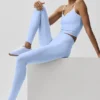 High-Waist Airbrush Airbrush Legging - Licht Provence-blauw
