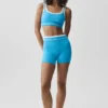High-Waist Airbrush Better Together-korte broek – azuurblauw/wit