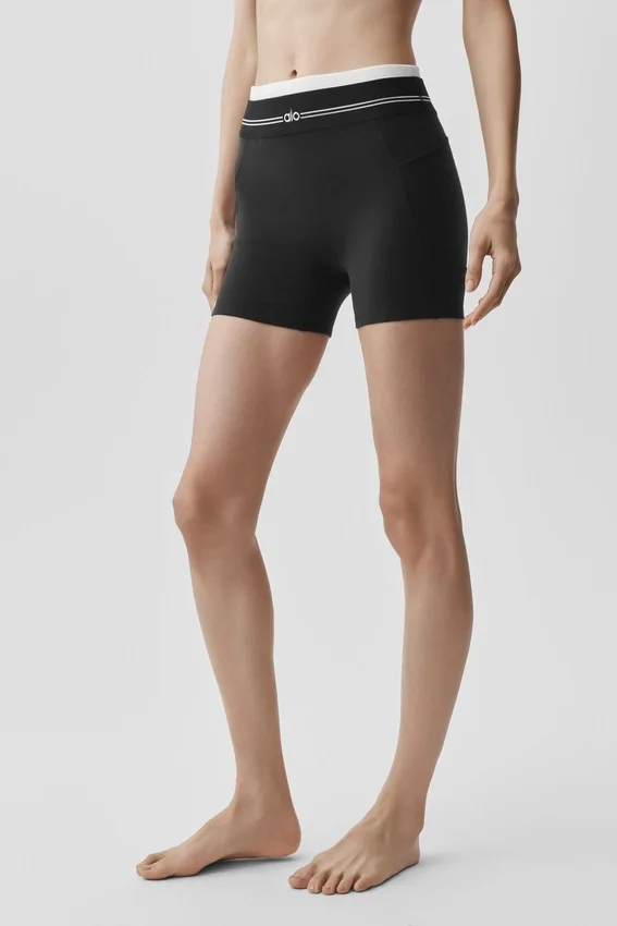 High-Waist Airbrush Better Together Korte broek - Zwart/Wit