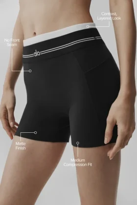 High-Waist Airbrush Better Together Korte broek – Zwart/Wit