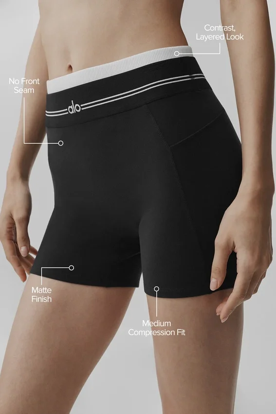 High-Waist Airbrush Better Together Korte broek - Zwart/Wit