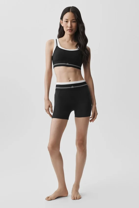 High-Waist Airbrush Better Together Korte broek - Zwart/Wit