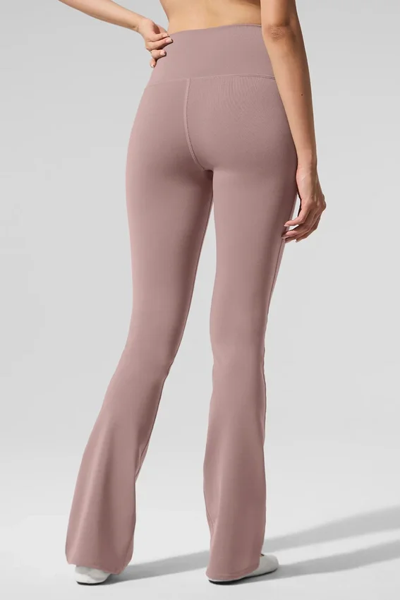 High-Waist Airbrush Bootcut Legging - Taupe