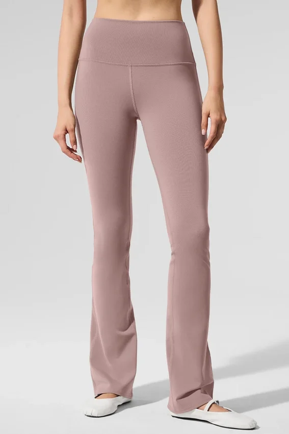 High-Waist Airbrush Bootcut Legging - Taupe