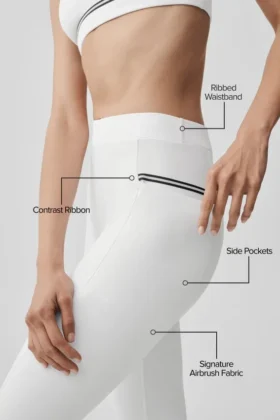 High-Waist Airbrush Fast Track Legging – Wit/Zwart