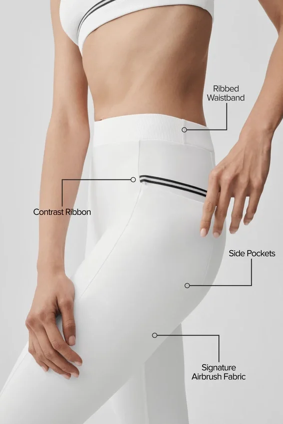 High-Waist Airbrush Fast Track Legging – Wit/Zwart