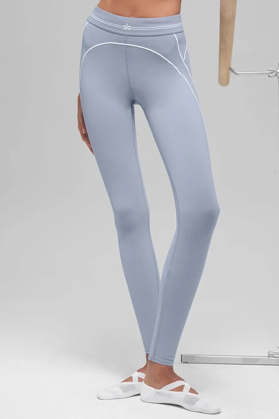 High-Waist Airbrush Heart Throb Legging - Winter Frost/Wit