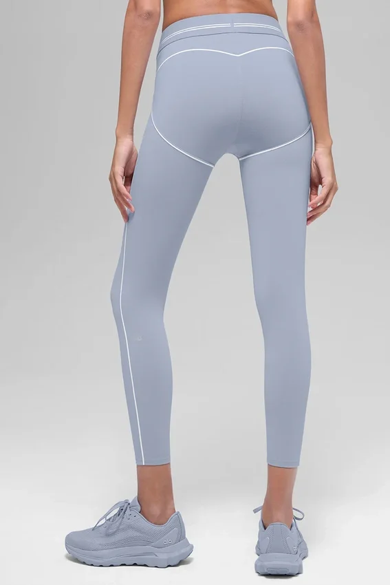 High-Waist Airbrush Heart Throb Legging - Winter Frost/Wit