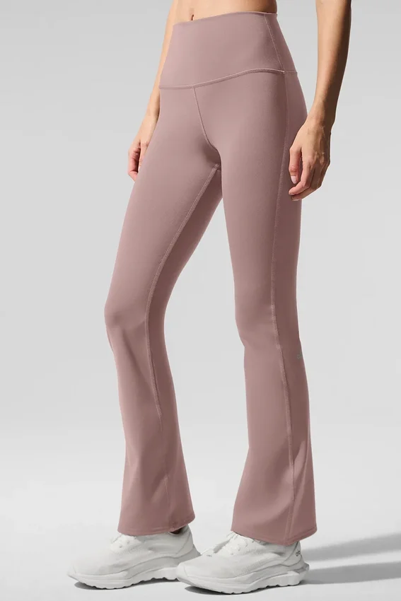 High-Waist Airbrush Legging met 7/8 bootcut - Taupe