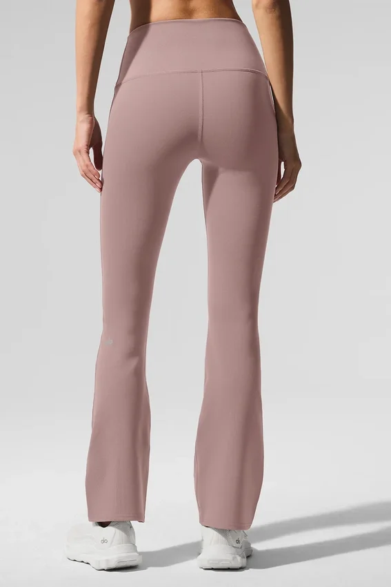 High-Waist Airbrush Legging met 7/8 bootcut - Taupe