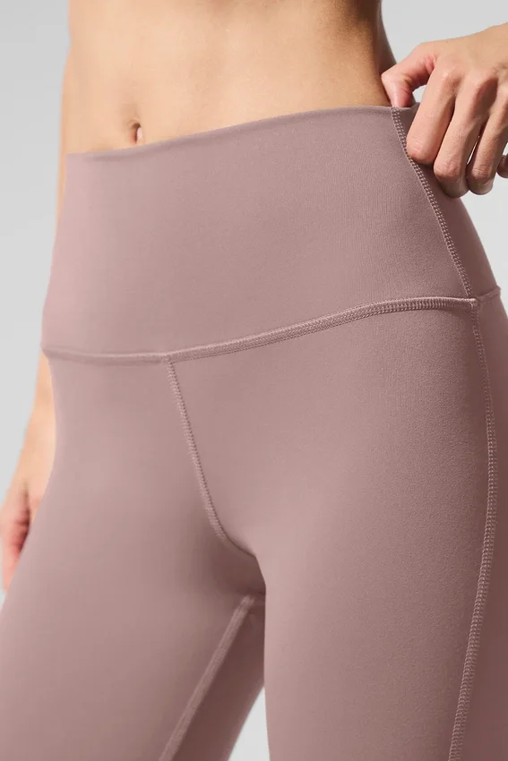 High-Waist Airbrush Legging met 7/8 bootcut - Taupe