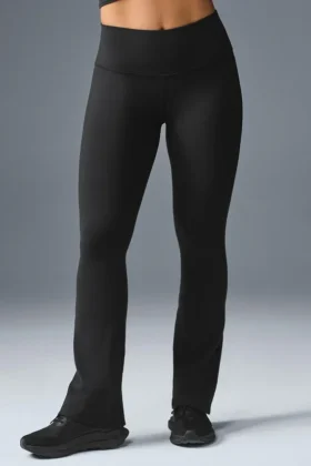 High-Waist Airbrush Legging met bootcut - Zwart