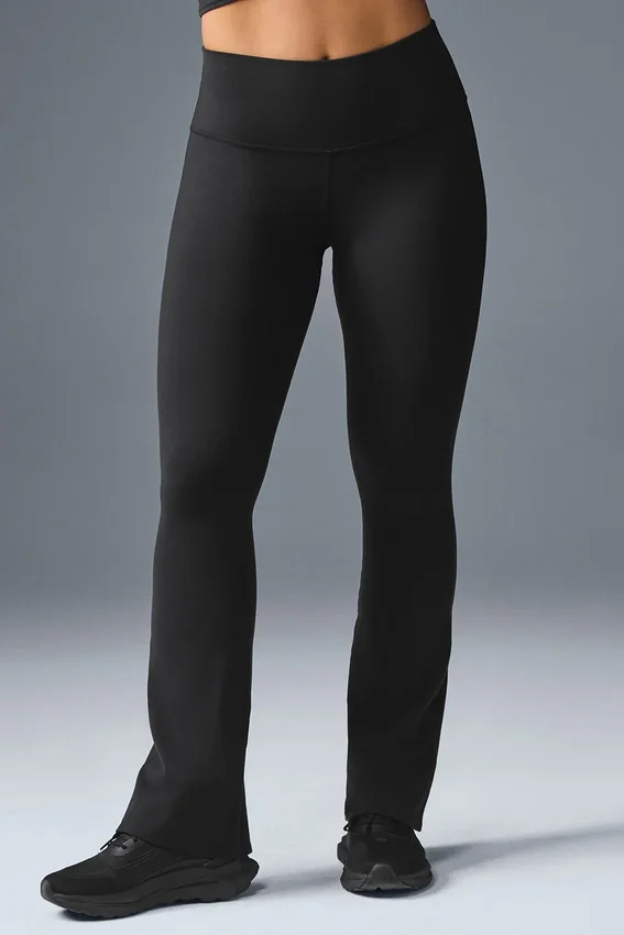 High-Waist Airbrush Legging met bootcut - Zwart
