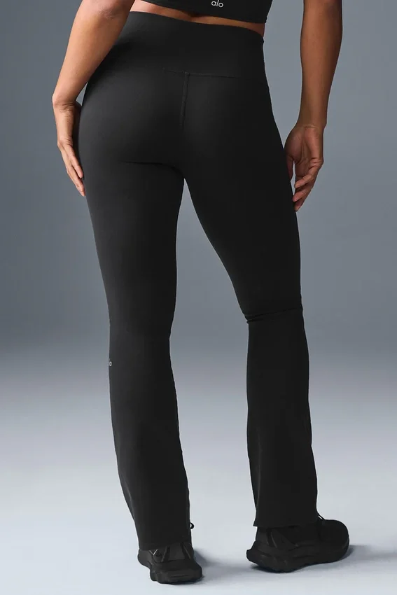 High-Waist Airbrush Legging met bootcut - Zwart