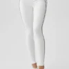 High-Waist Airbrush Legging met hartjesprint - Wit/Zwart