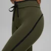 High-Waist Airbrush Race Pace Capri - Olijfgroen/Zwart