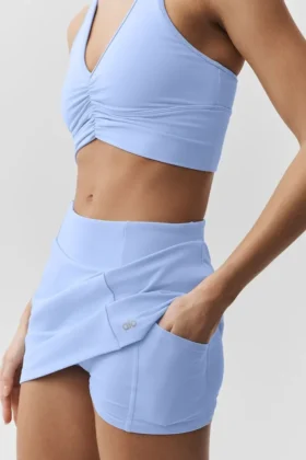 High-Waist Airbrush tennisrok met goede pasvorm – Licht Provence-blauw