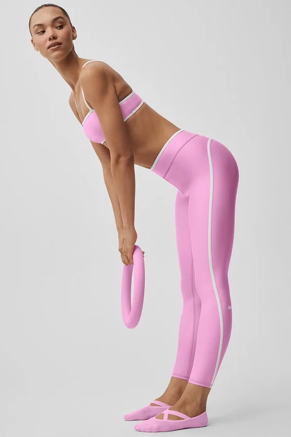 High-Waist Airlift 7/8-legging - Candy Heart-roze/wit