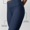 High-Waist Airlift 7/8-legging met fijne lijnen – Navy