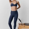 High-Waist Airlift 7/8-legging met fijne lijnen – Navy