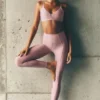 High-Waist Airlift 7/8-legging met fijne strepen – Vintage Pink