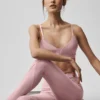 High-Waist Airlift 7/8-legging met fijne strepen – Vintage Pink
